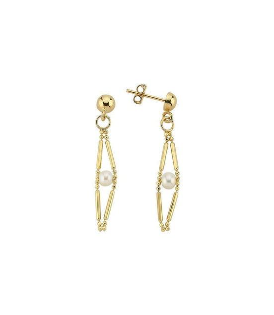 Slice of Baklava Natural Pearl Earring