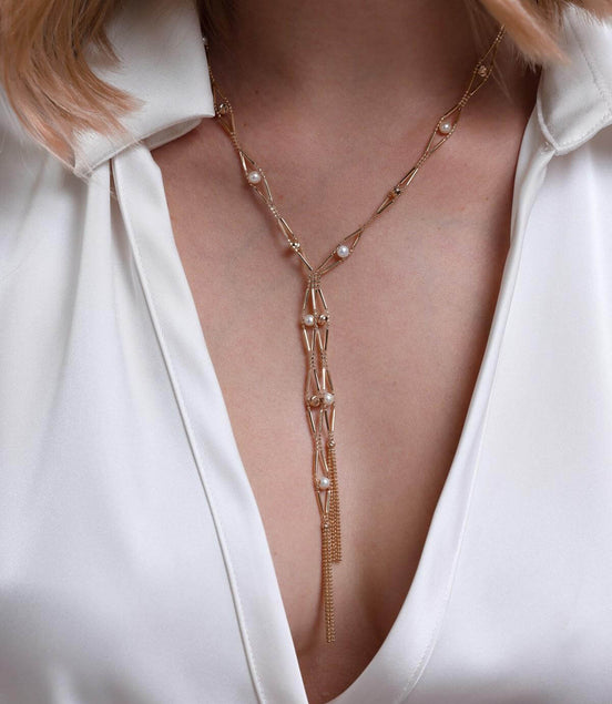 Slice of Baklava Doğal İncili Püsküllü Kolye | | Birinci1926