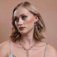Flower Desenli Natural Pearl Necklace