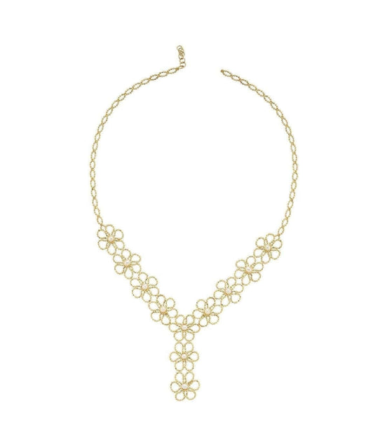 Flower Desenli Natural Pearl Necklace