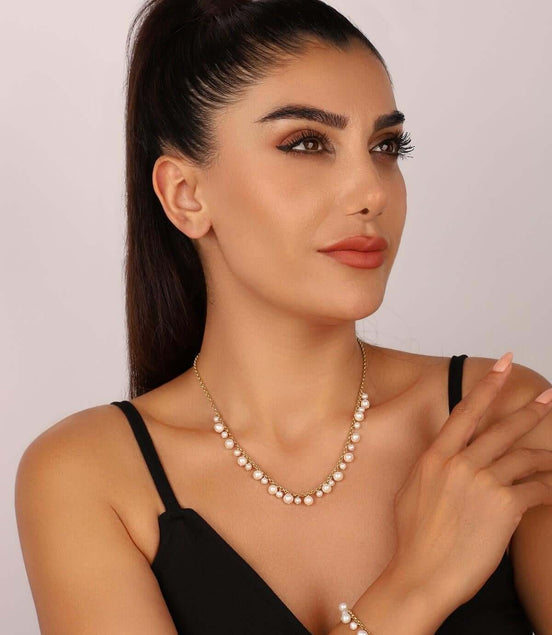 Doğal İnci Sallantılı Kolye Bileklik İkili Set | | Birinci1926