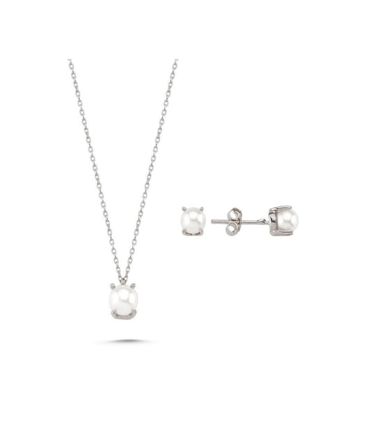 Doğal İncili Küpe Kolye İkili Set | | Birinci1926