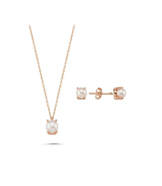 Doğal İncili Küpe Kolye İkili Set | | Birinci1926