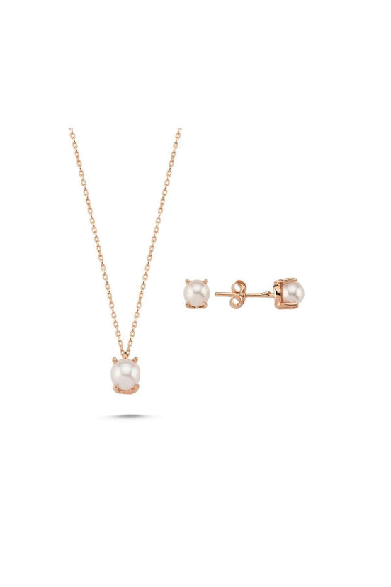 Doğal İncili Küpe Kolye İkili Set | | Birinci1926