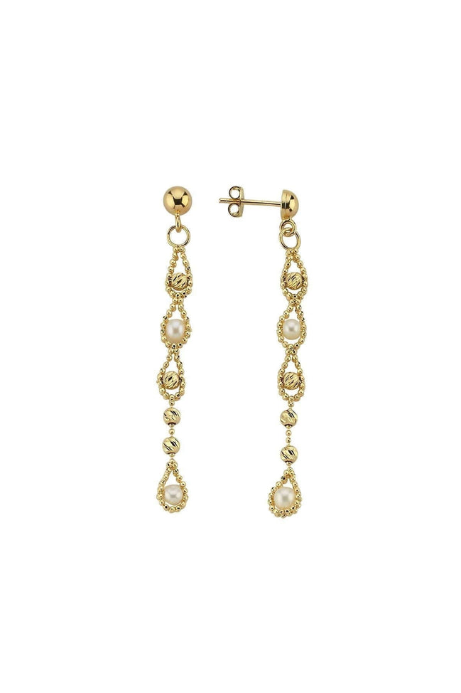 Dorica Bead Dangling Natural Pearl Earring