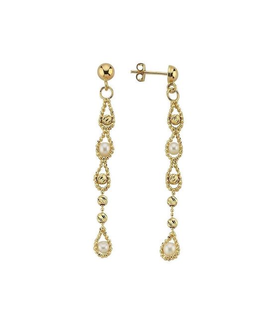 Dorica Bead Dangling Natural Pearl Earring