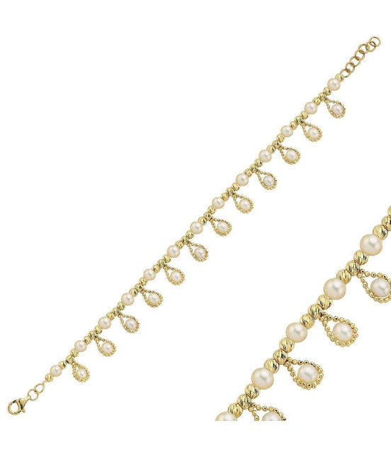 Dorikalı Sallantılı Doğal İnci Bileklik | | Birinci1926