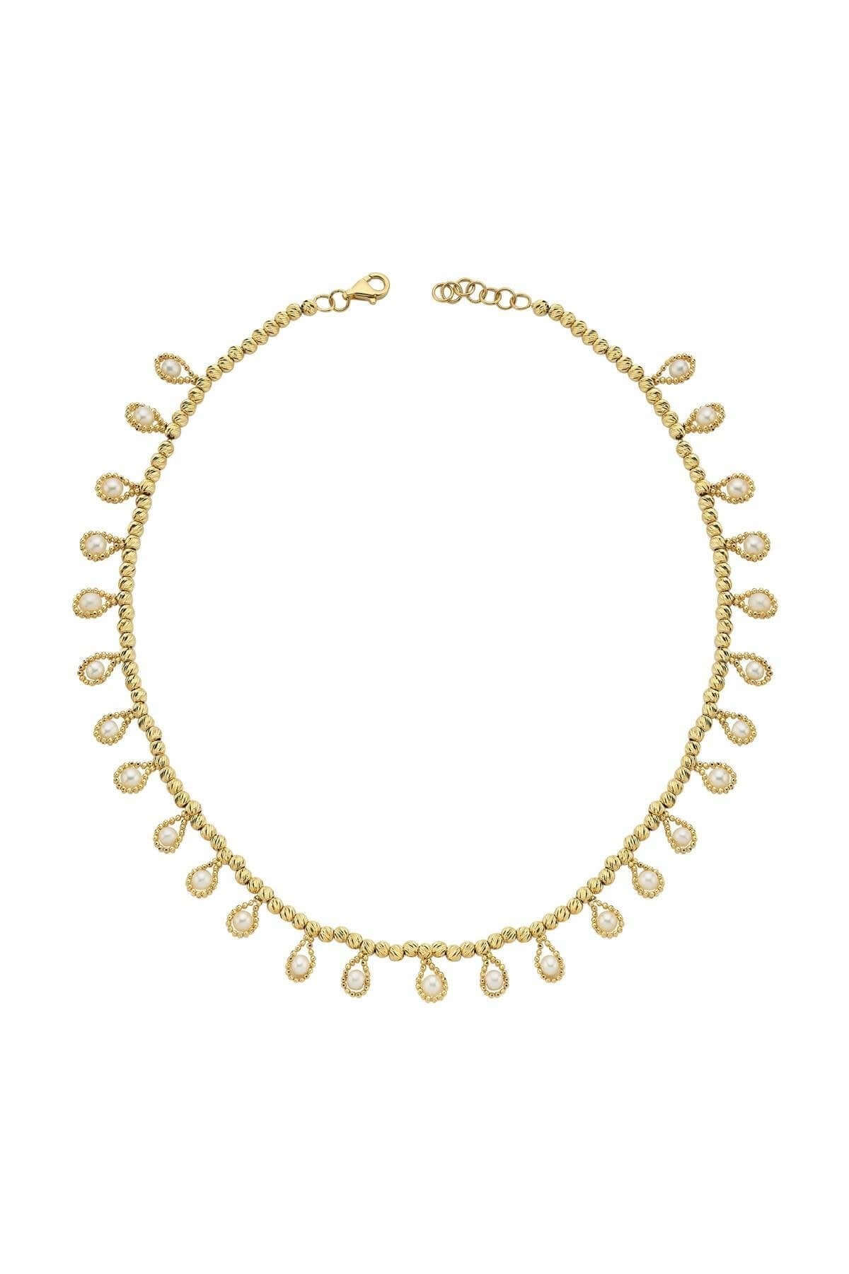 Dorica Bead Dangling Natural Pearl Necklace