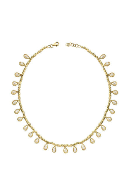 Dorica Bead Dangling Natural Pearl Necklace