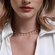 Dorica Bead Dangling Natural Pearl Necklace