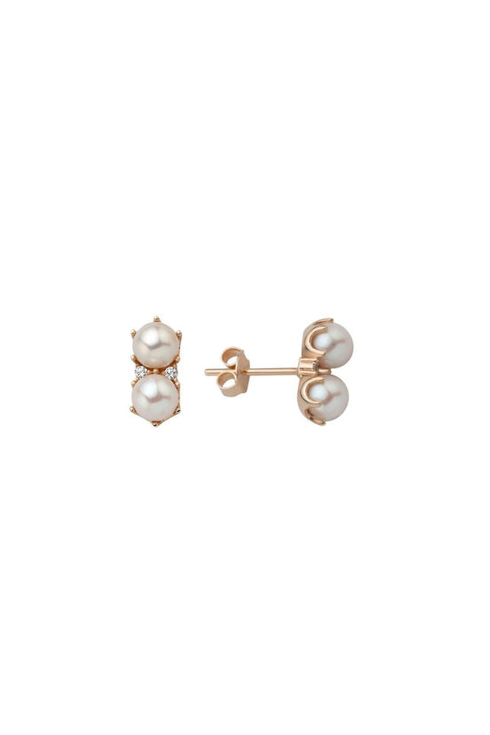 Double Natural Pearl Earring