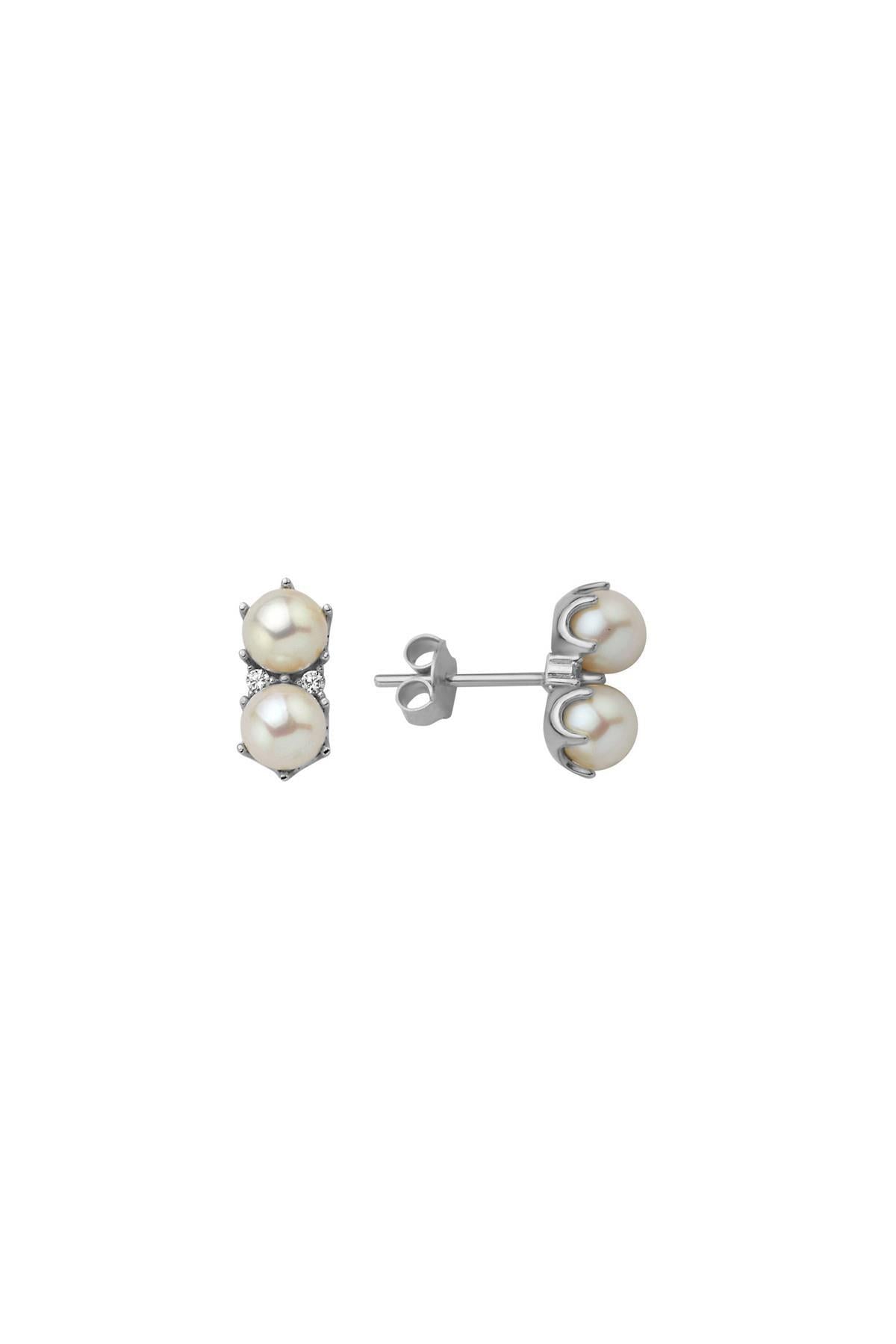 Double Natural Pearl Earring