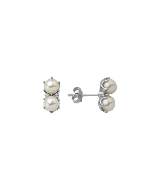 Double Natural Pearl Earring