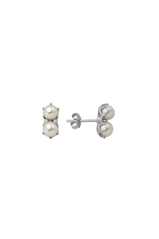 Double Natural Pearl Earring