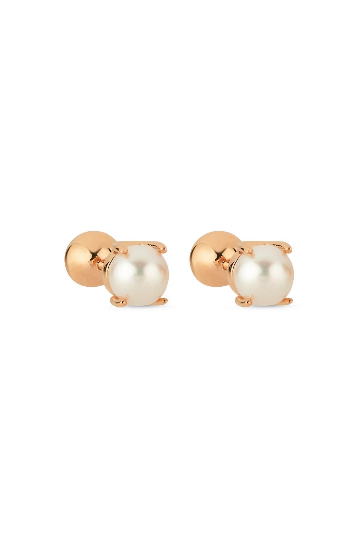 Double Tragus Natural Pearl Double Tarafli Top Piercing