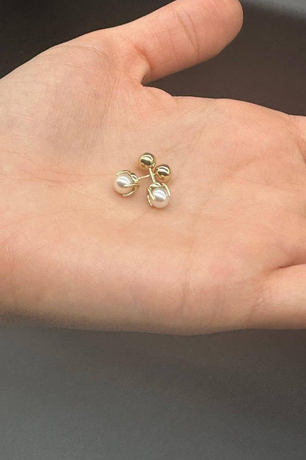 İkili Tragus Doğal İnci Çift Taraflı Top Piercing | | Birinci1926