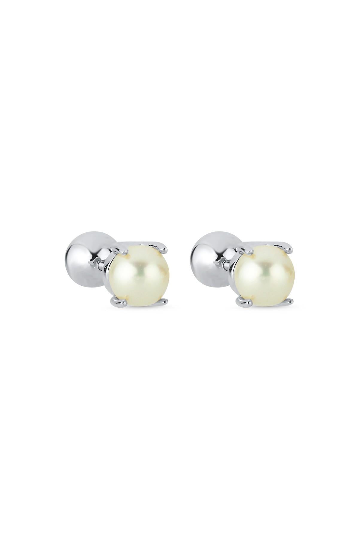 Double Tragus Natural Pearl Double Tarafli Top Piercing