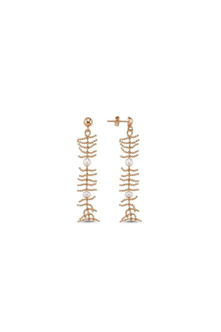 Bone Model Natural Pearl Earring
