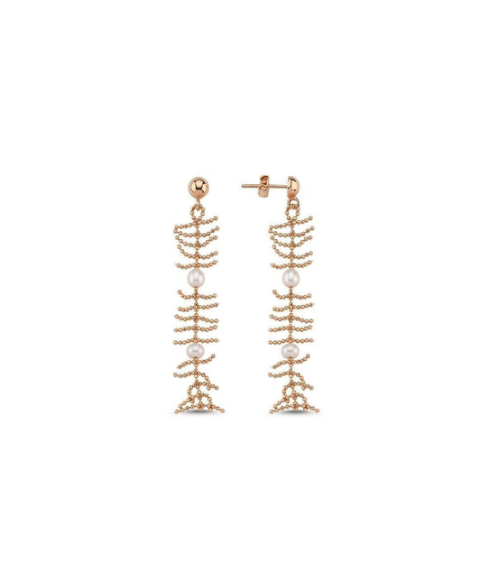 Bone Model Natural Pearl Earring