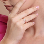 Medium Natural Pearl Solitaire Design Ring