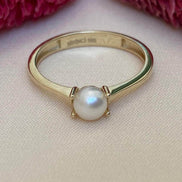 Medium Natural Pearl Solitaire Design Ring