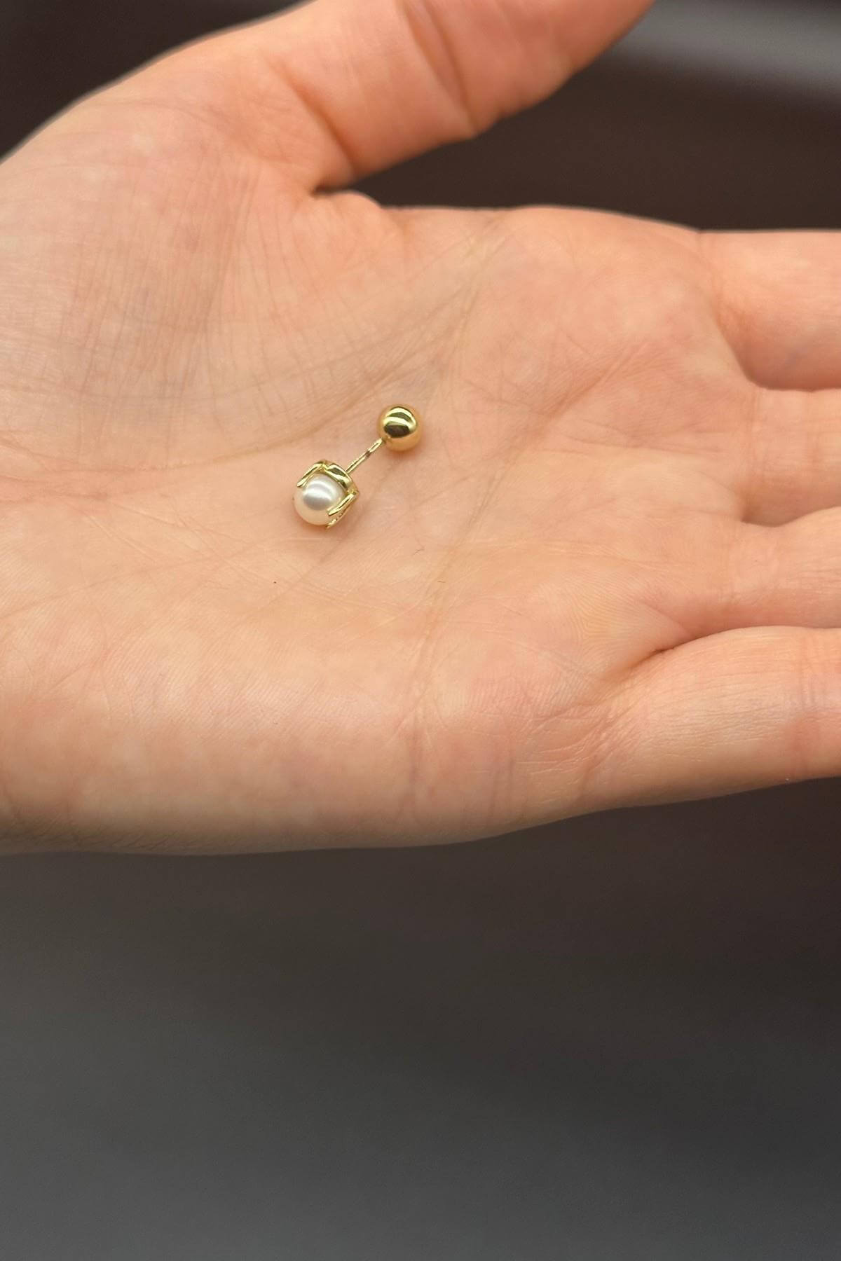 Tragus Doğal İnci Çift Taraflı Top Piercing | | Birinci1926