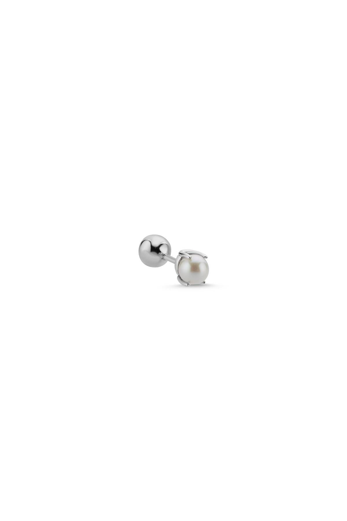Tragus Natural Pearl Double Tarafli Top Piercing