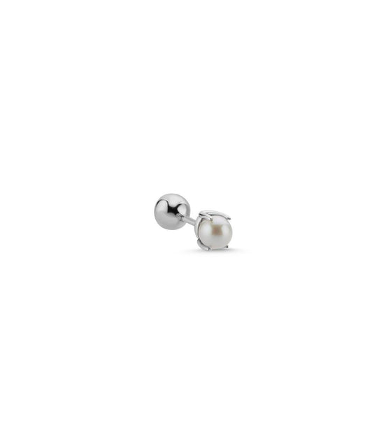 Tragus Natural Pearl Double Tarafli Top Piercing
