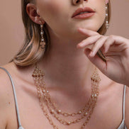 Triangle Dorica Bead Natural Pearl Necklace
