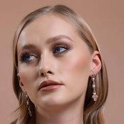 Triangle Dorica Bead Natural Pearl Earring