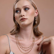 Triangle Dorica Bead Natural Pearl Necklace