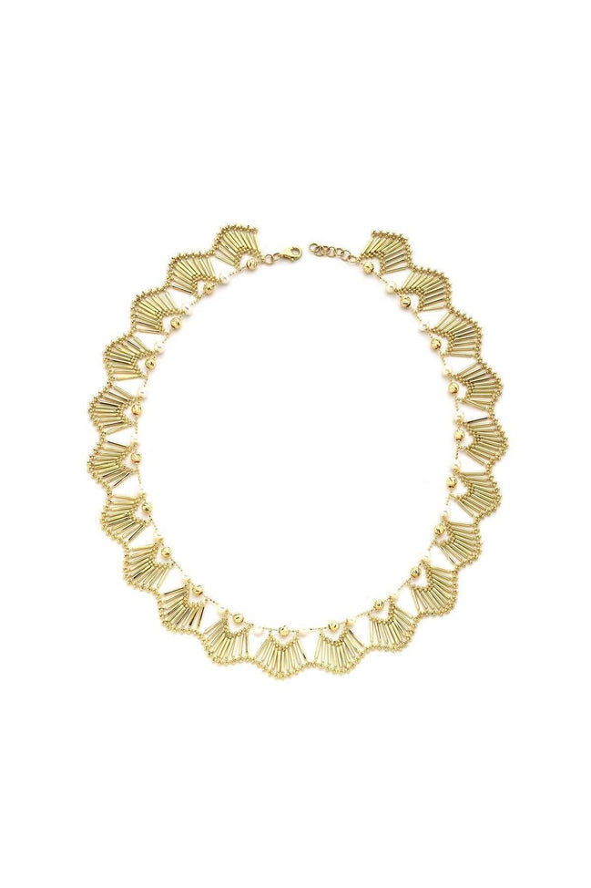 Yelpaze Design Natural Pearl Necklace