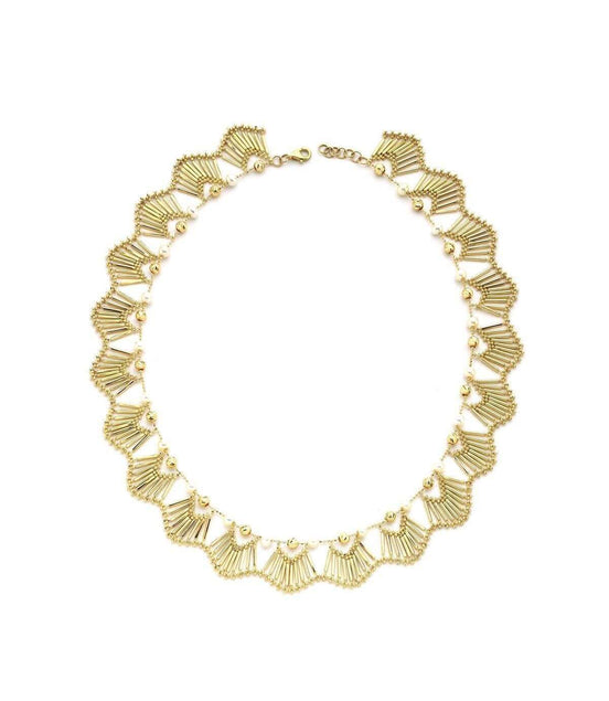 Yelpaze Design Natural Pearl Necklace