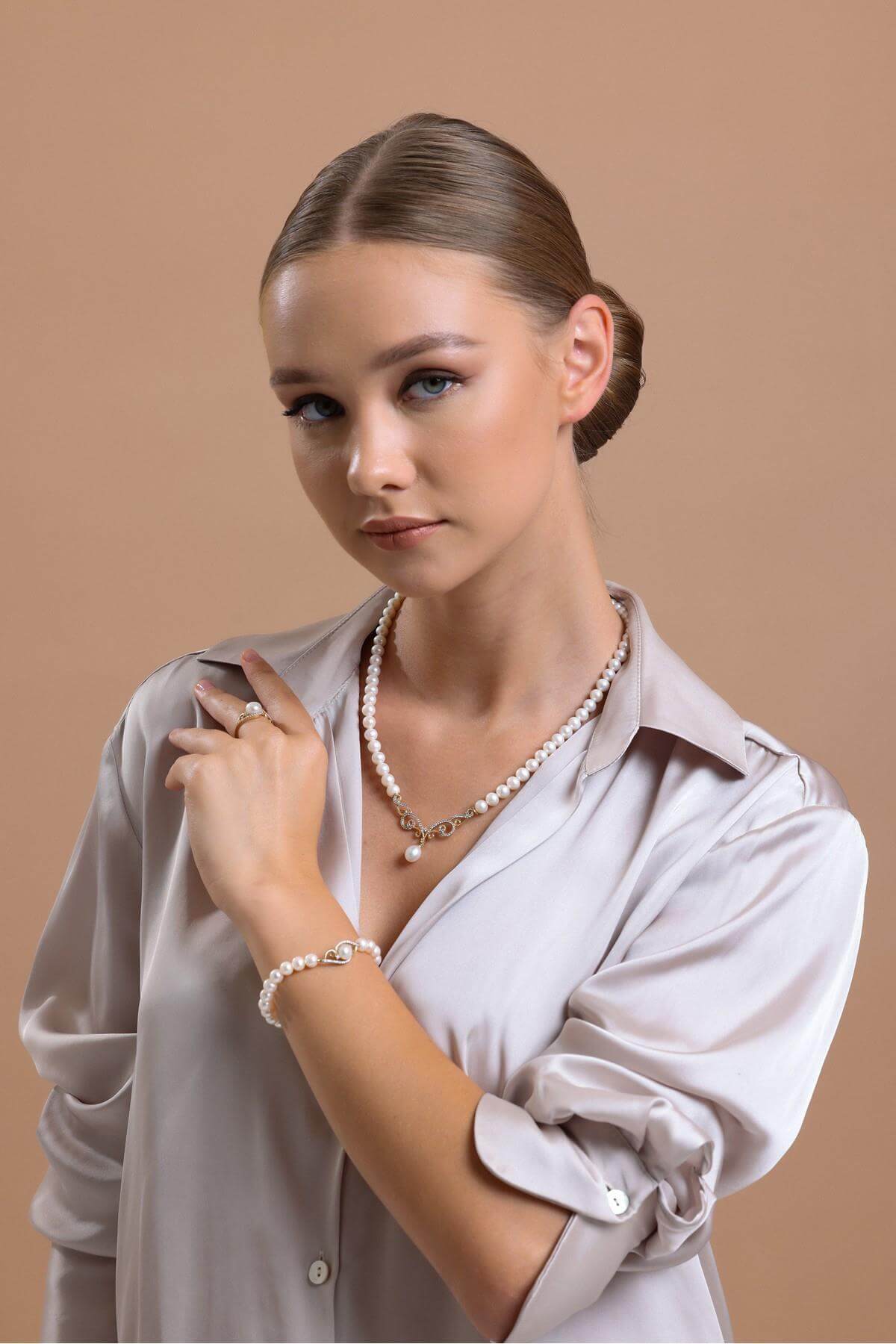 Zirkon Taşlı Doğal İnci Bileklik | | Birinci1926