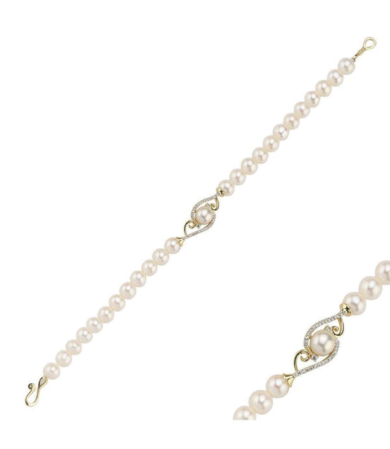 Zirkon Taşlı Doğal İnci Bileklik | | Birinci1926