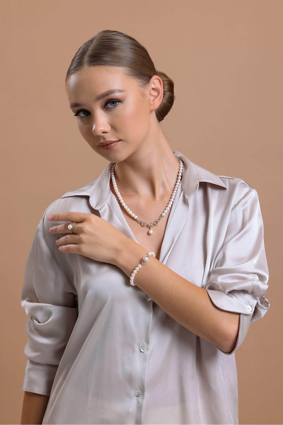 Zirkon Taşlı Doğal İnci Bileklik | | Birinci1926