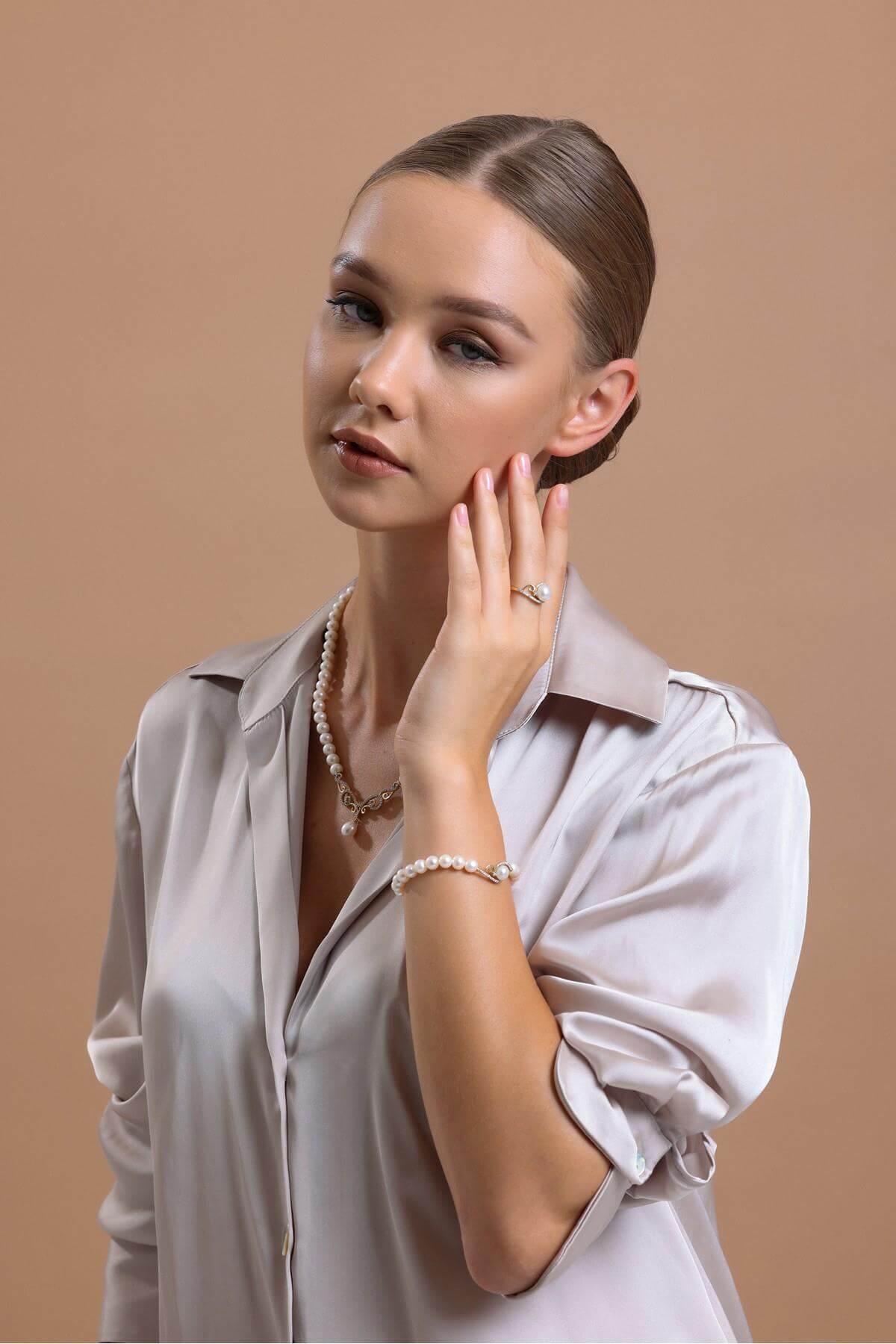 Zirkon Taşlı Doğal İnci Bileklik | | Birinci1926