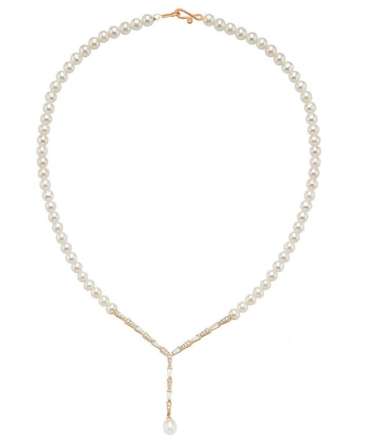 Baget Zirkon Taşlı Doğal İnci Kolye | | Birinci1926