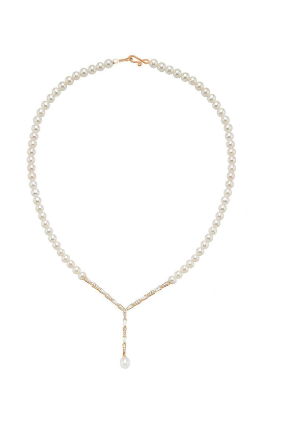 Baget Zirkon Taşlı Doğal İnci Kolye | | Birinci1926