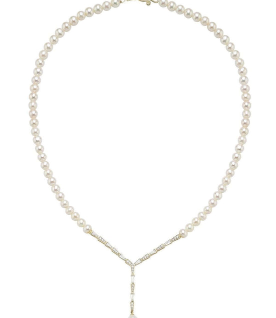 Baget Zirkon Taşlı Doğal İnci Kolye | | Birinci1926