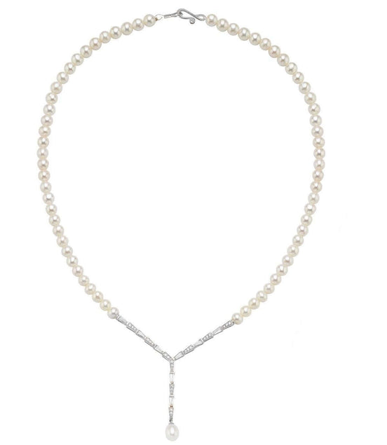 Baget Zirkon Taşlı Doğal İnci Kolye | | Birinci1926