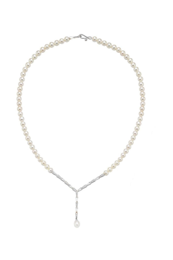 Baget Zirkon Taşlı Doğal İnci Kolye | | Birinci1926