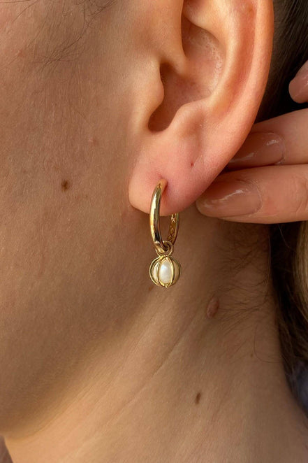 Large Cyclic Natural Pearl Earring