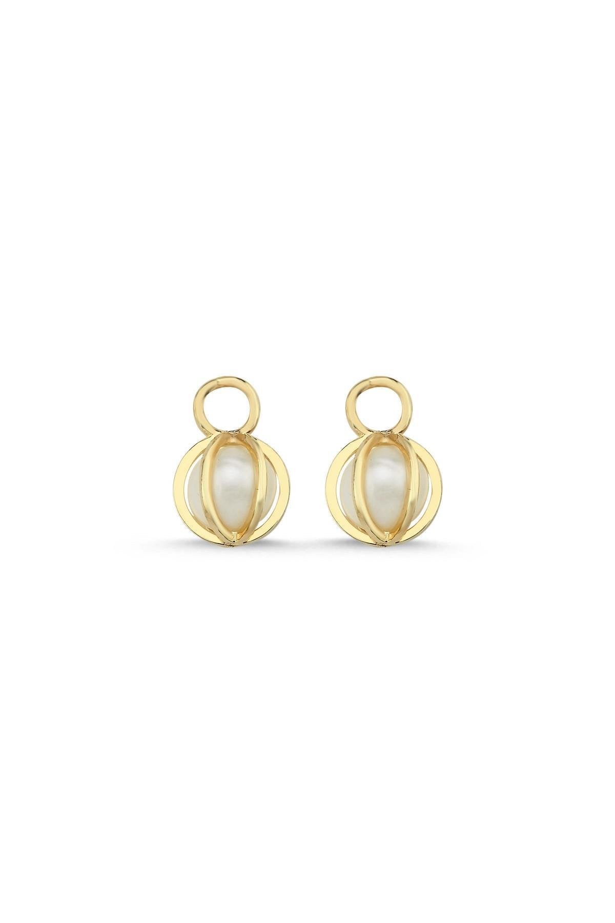 Large Cyclic Natural Pearl Earring