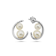 Double Natural Pearl Earring