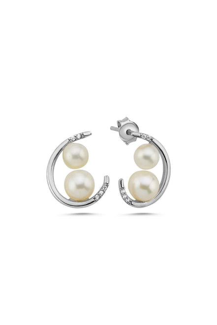 Double Natural Pearl Earring