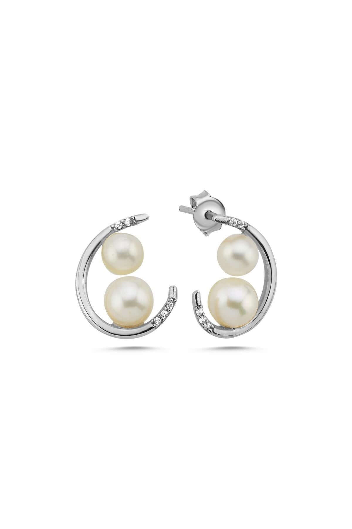 Double Natural Pearl Earring