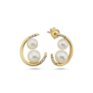 Double Natural Pearl Earring