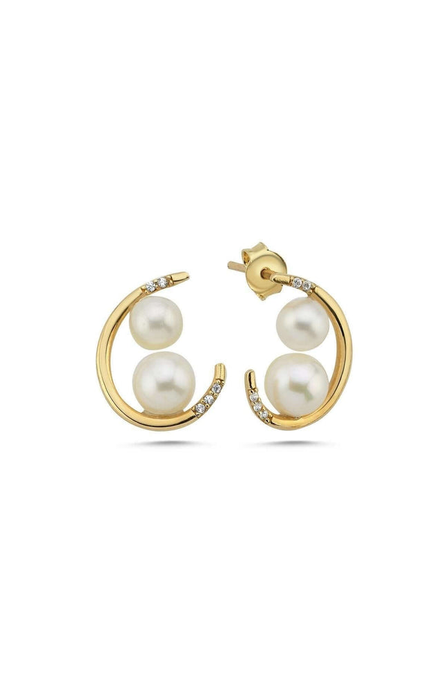 Double Natural Pearl Earring