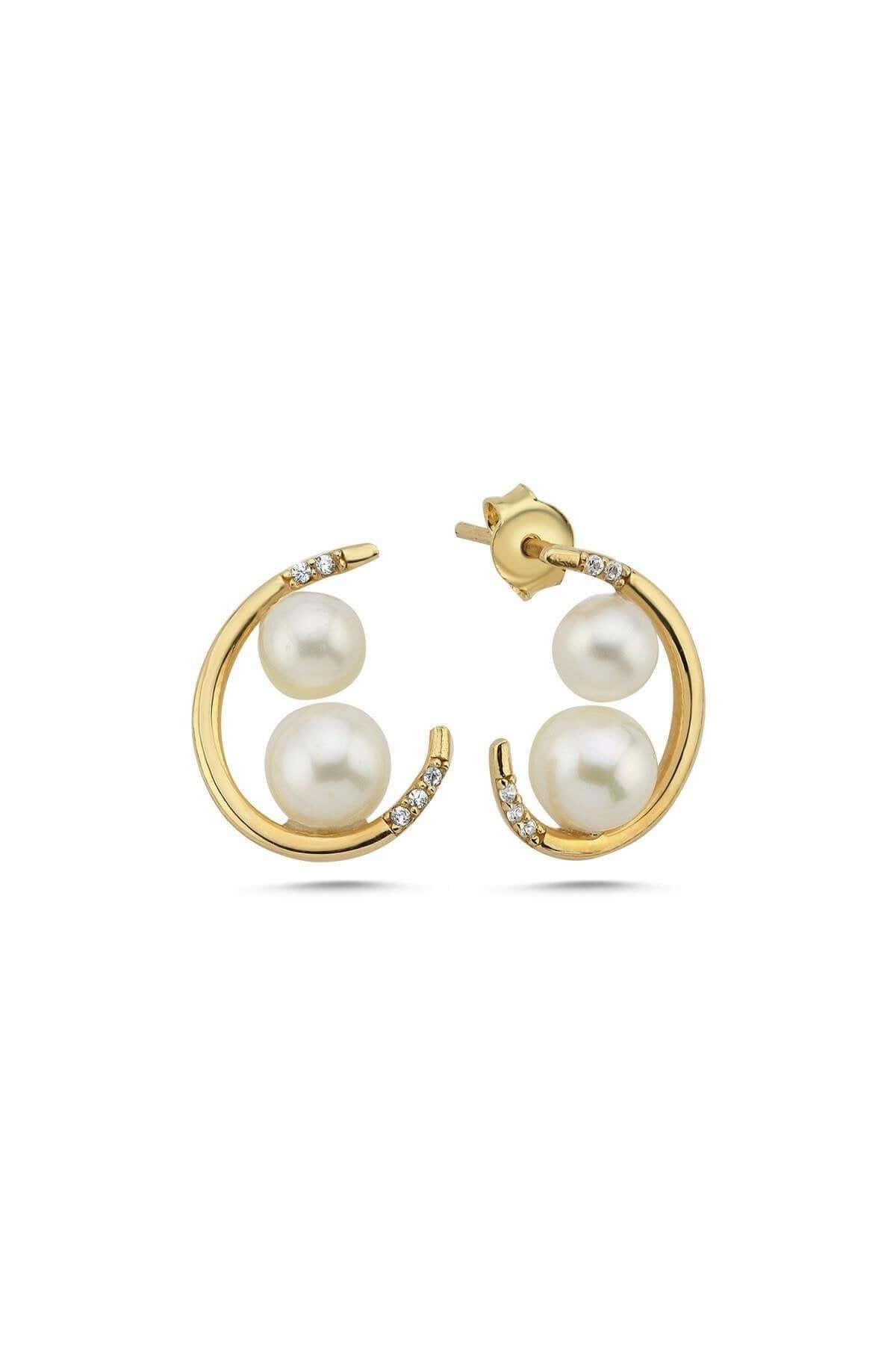 Double Natural Pearl Earring